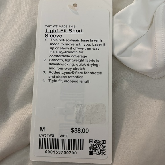 NWT Lululemon Womens Tight Fit Short Sleeve Shirt Cropped Athletic Top Size M - Picture 4 of 5
